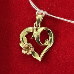 10k Gold Heart Pendant 