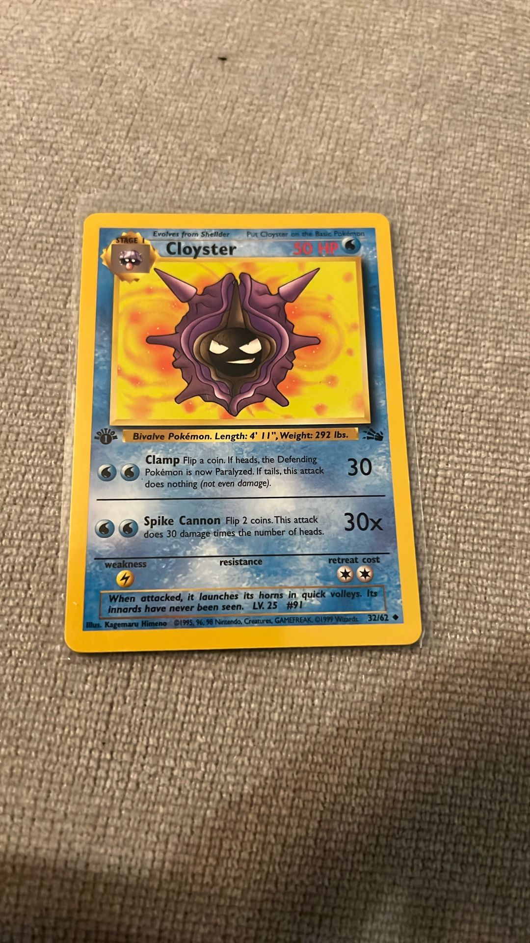 Pokemon Cloyster 1st Edition 
