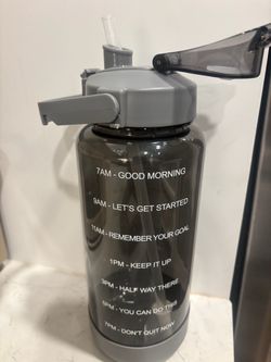 Large Motivational Water Bottle with Straw