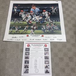 Autographed 1964 Cleveland Browns Championship Poster With COA