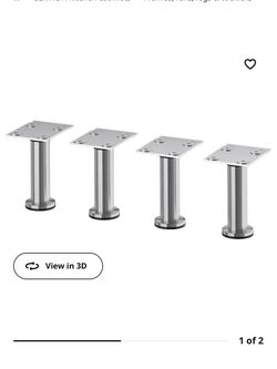 Furniture Legs, stainless steel, 4 1/2 "