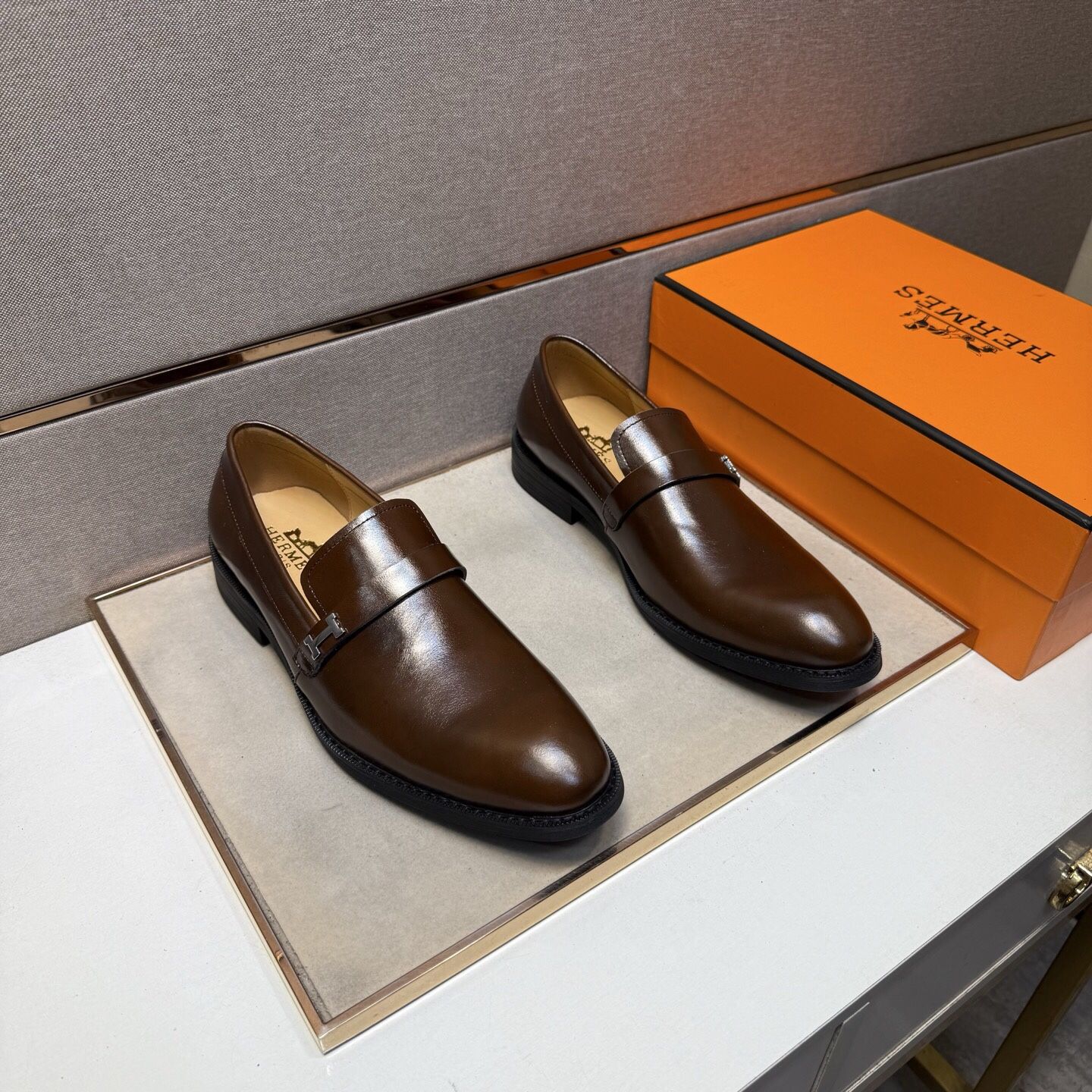 Hermes Men’s Leather Shoes With Box 2025 New 