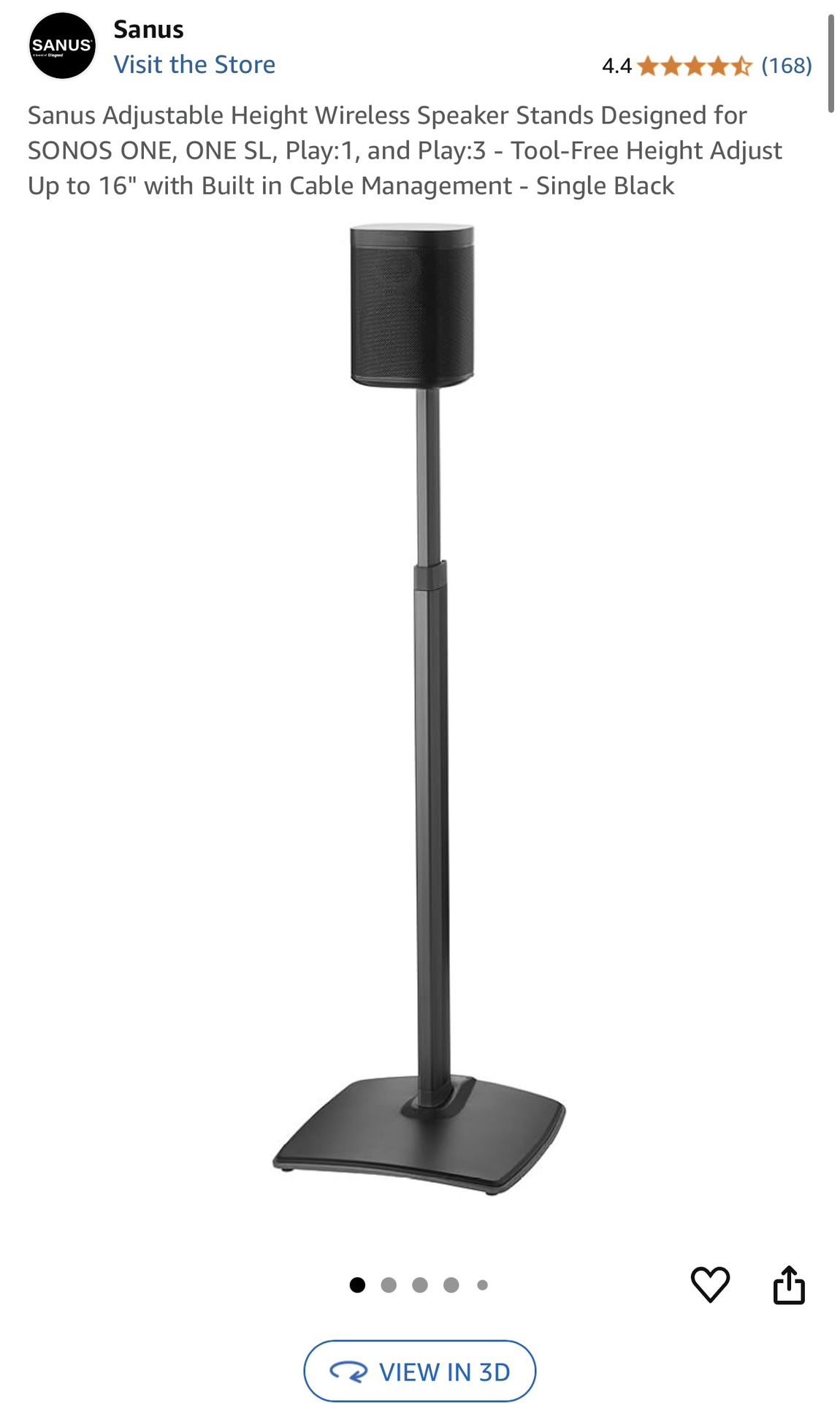 BRAND NEW IN BOX SANUS 1 SPEAKER STAND