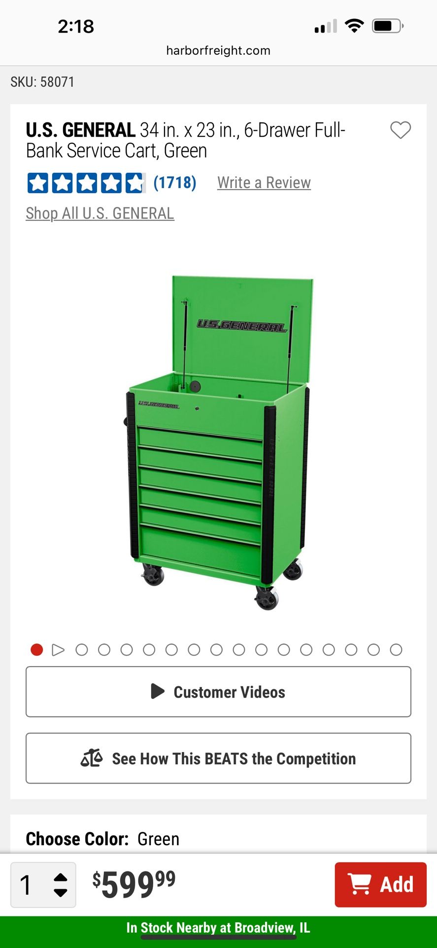 US General Tool Cart / New / Read Ad