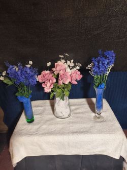 Vases of flowers