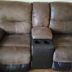 Theater Style Recliner Love Seat And Sofa