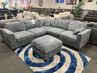 Gray Sofa Sectional w/ Ottoman