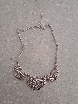 Brighton Gwenevere Lace Silver Collar Bib Statement Necklace