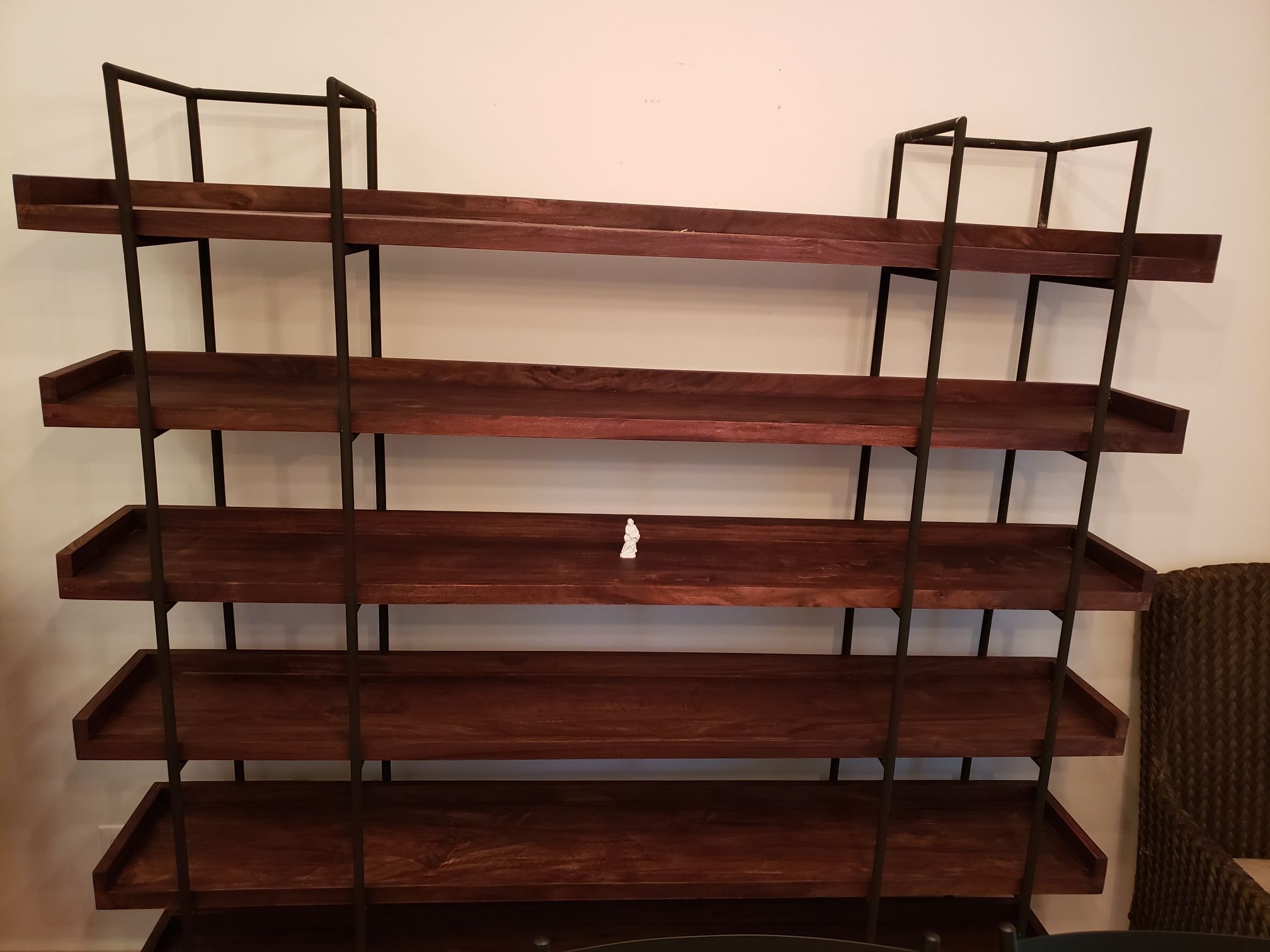 Beckett Dark Brown Wood 6-High Storage Bookshelf Sable