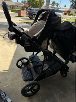 Double Stroller with car seat and base