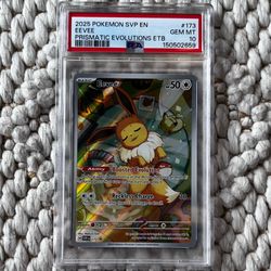 Pokemon Prismatic Evolutions ETB Eevee #173 PSA 10