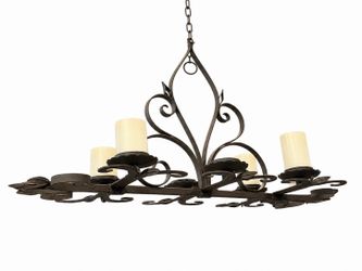 Rustic Wrought Iron Candle-Style Chandelier