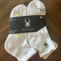 NWT Spyder men’s quarter socks 6 pairs
