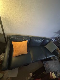 Barton Dark Blue Faux Leather Couch $150 OBO