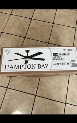 Hampton Bay Benning 52-In Matte Black Ceiling Fan