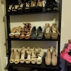 Leaning Wall Ladder Bookcase Shoe Book Storage