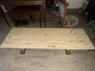 Marble Coffee Table On Gold Stand