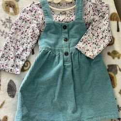 Baby Girl Overall Dress Set