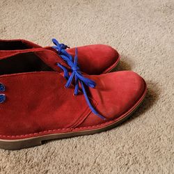 Red And Blue Suede Clarks Desert Boots