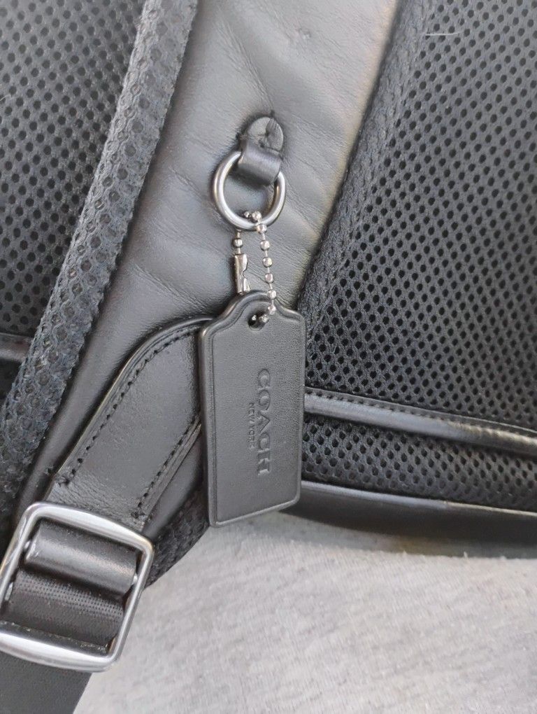 Black Leather Coach Backpack