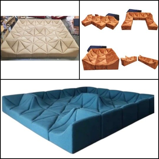 BRAND NEW DUNE SOFA COUCH SET SIZE 12X12X12X12FT VELVET FABRIC, CUSTOM MADE AVAILABLE 