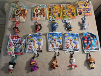 Bag Clips - Disney Characters - Zurg [CHASE], Stitch (Flocked), Forkie, Bullseye, Chief Bogo, Flash, Mickey Mouse, Moana, Moni, &  Carl Fredricken