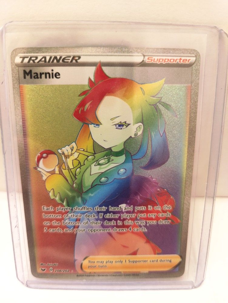 Pokemon TCG Marnie - Sword & Shield 208/202 Rainbow Secret Rare