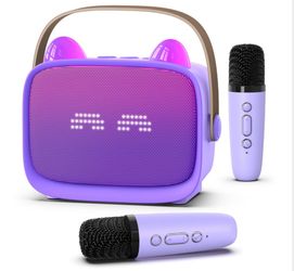 MgaoLo Mini Karaoke Machine With 2 Wireless Mics