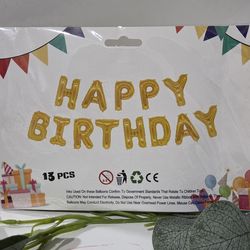 Happy Birthday Gold Foil Ballon Garland