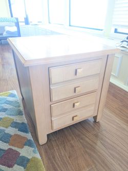Real Solid Oak Wood 2-Drawer Bedside Table Nightstand