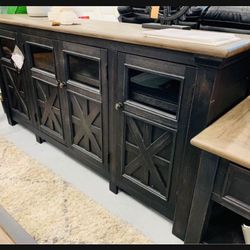 Tyler Creek Two Tone Wood 74” Tv Stand 🔥 By Ashley 🔥 Delivery Available 