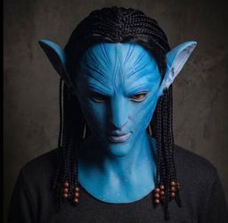 Avatar Na'vi Blue Silicone Full Head Mask