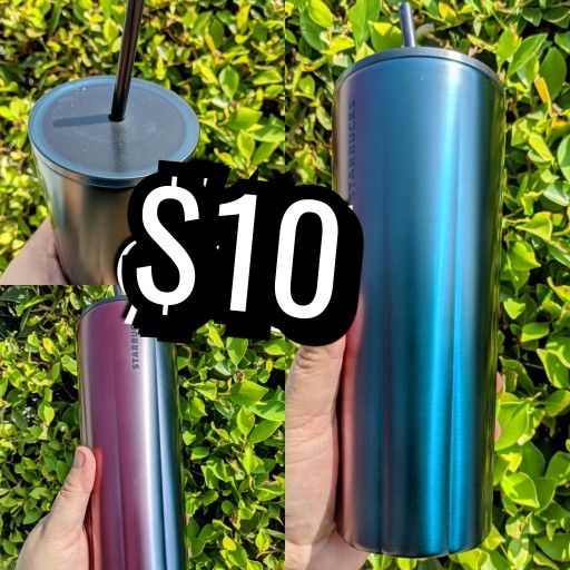 2021 Fall Release New Starbucks Turquoise Oil Slick Metallic  Venti  Tumbler Stainless Steel 24oz.