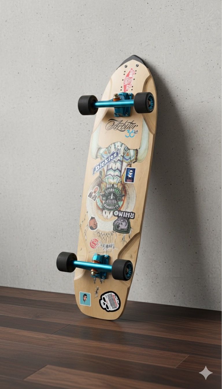 Original Arbiter KT 36" Longboard - Freeride/Downhill with Kicktail - Paris Trucks