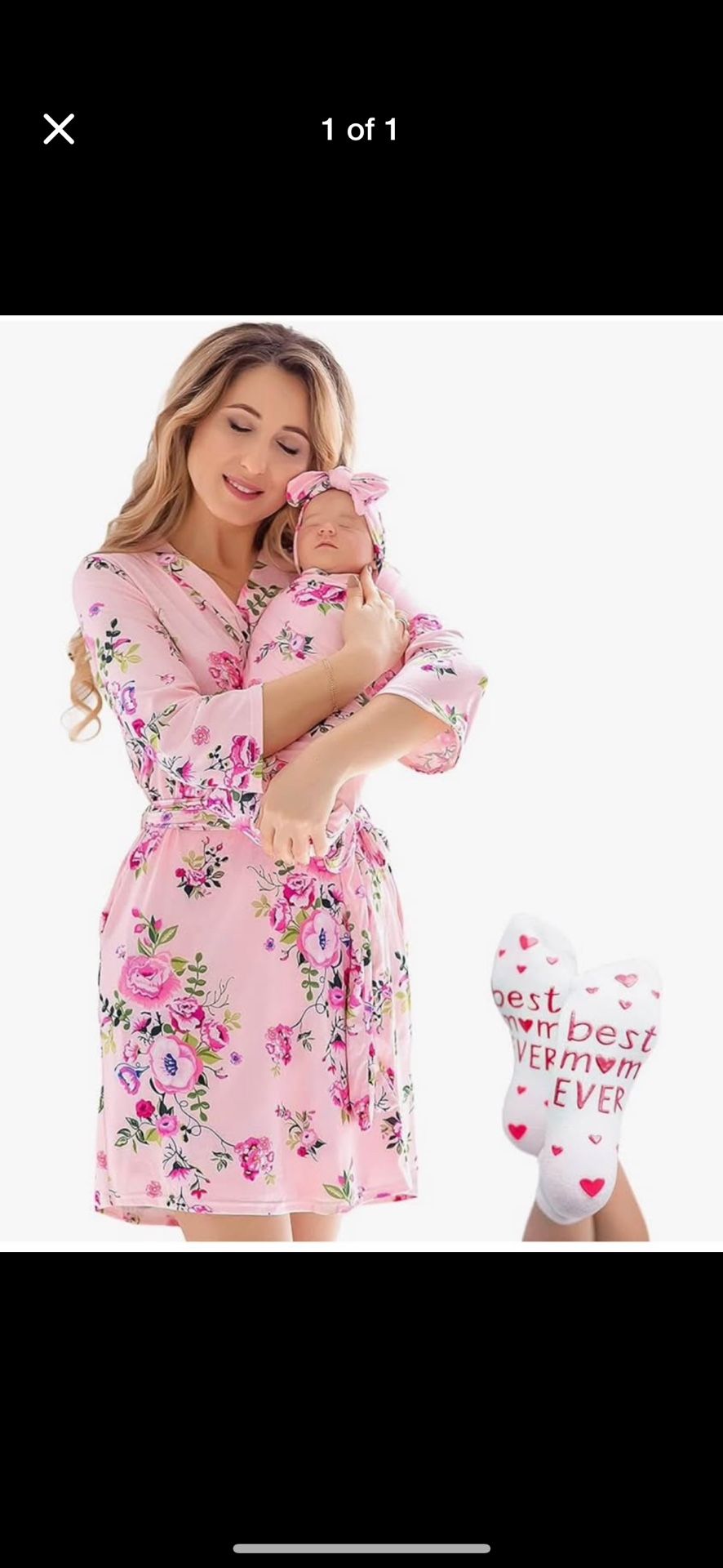 Mommy and Me Robe and Swaddle Set | Maternity Robe and Matching Baby Set for Girl