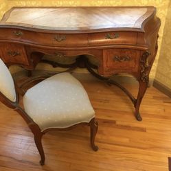 French Antique Louis XVI Rosewood Wooden Writing Table