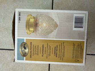 Hampton Bay Polished Finish Clear Glass Shade  Ceiling Light New