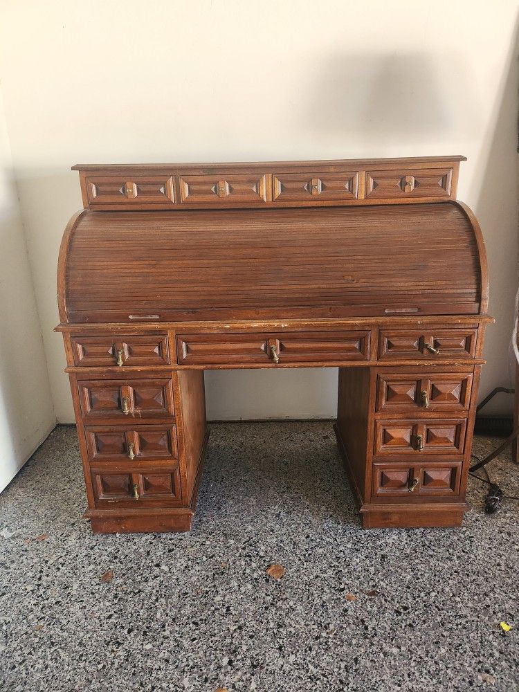 Solid Wood Rolltop Desk