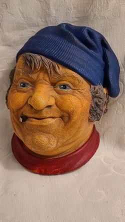 Vintage Bossons Chalkware Head The Jolly Tar Sailor Wall Plaque