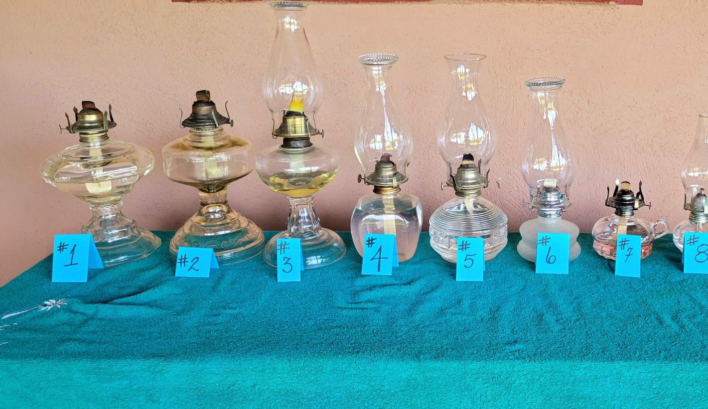 Vintage/Antique Glass Oil Lamps