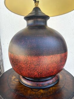 Round Ceramic Table Lamp with Shade