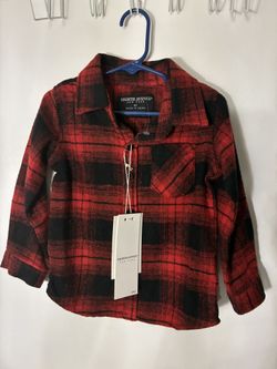 Toddler Boys Red Plaid Shirt