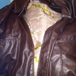 Brown Leather Columbia Sports Wear 2x Jacket 