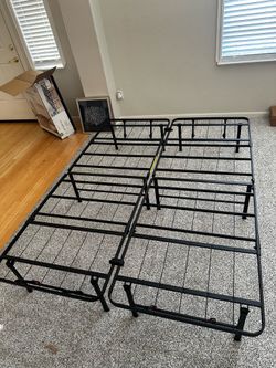 $30 QUEEN 14” PLATFORM STEEL BED FRAME- LIKE NEW