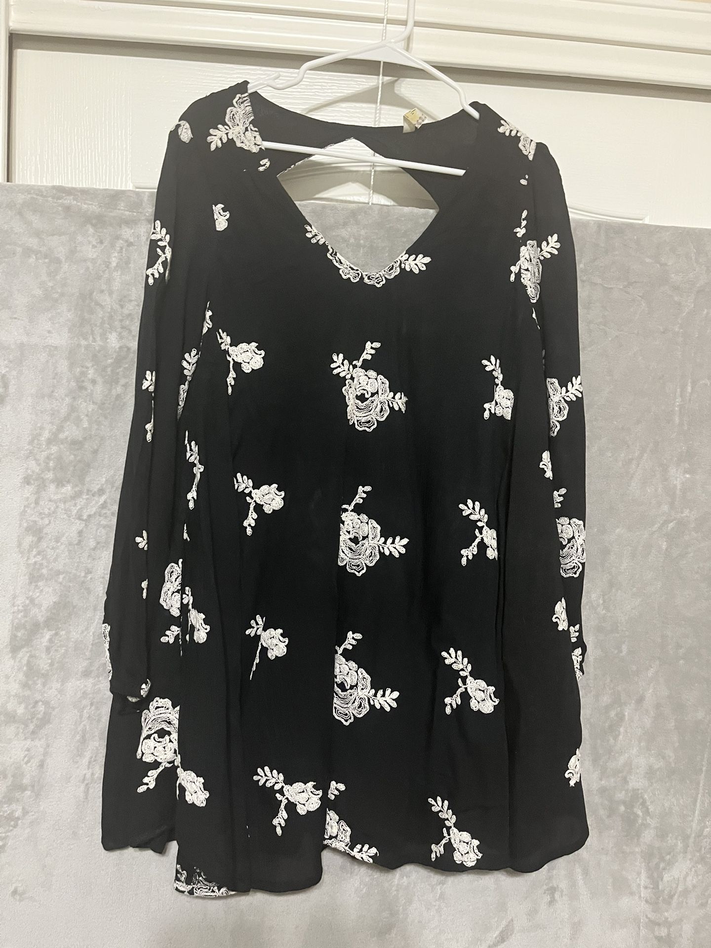 Free People Floral Embroidered Dress