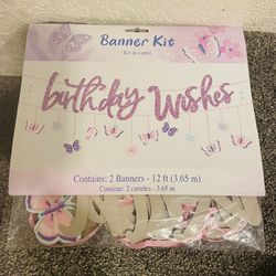 Glitter Birthday Wishes Flutter Banners 