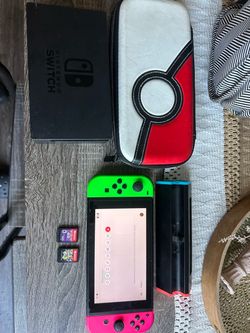 Nintendo switch with games and extras