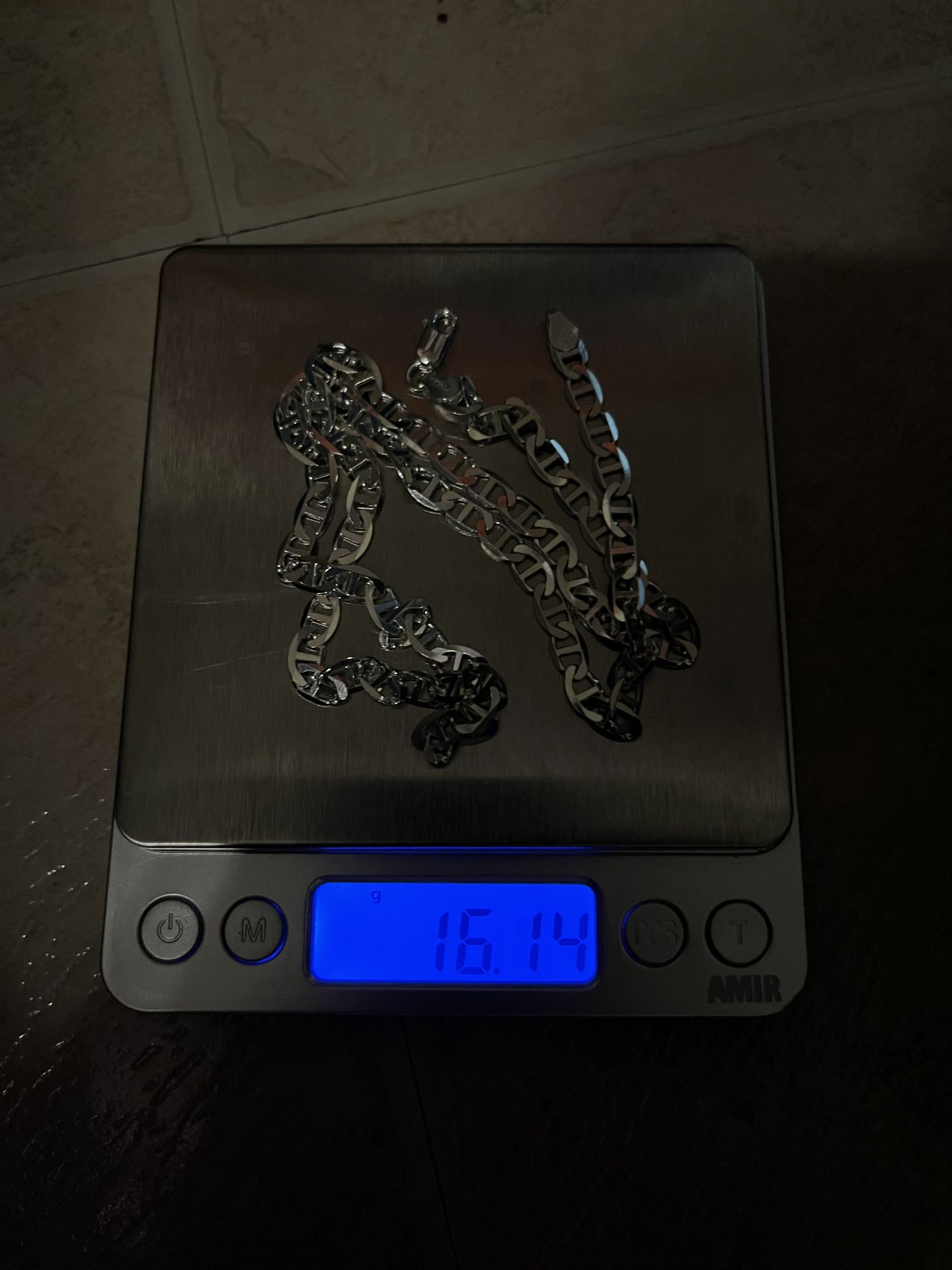 .925 Silver Mariner chain Chain: 22 Inches Long 5 mm Thick