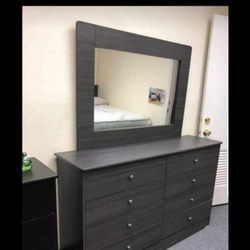 Dresser With Mirror New Grey Color New $359