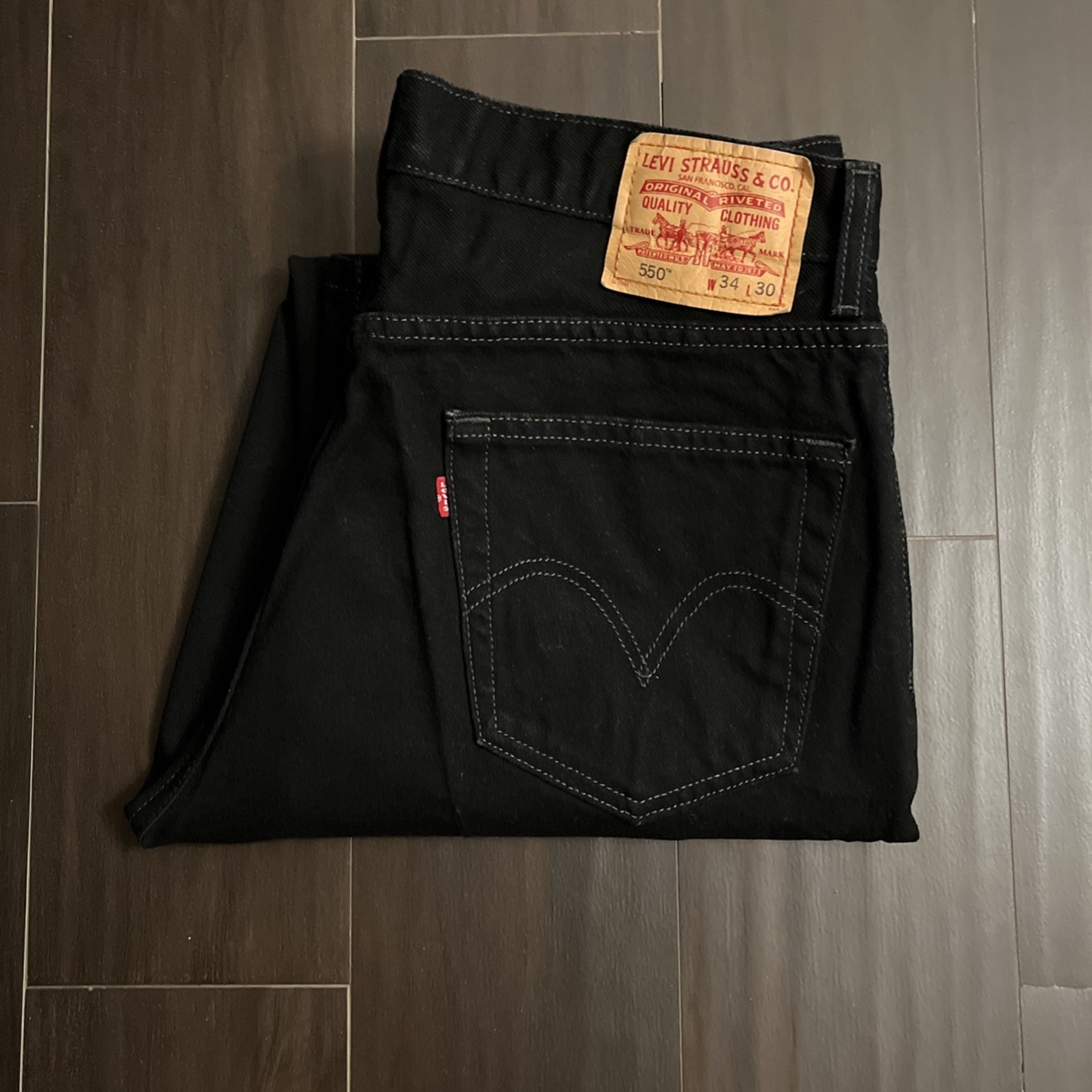 Levi 550 Men Black Pants W34 L30